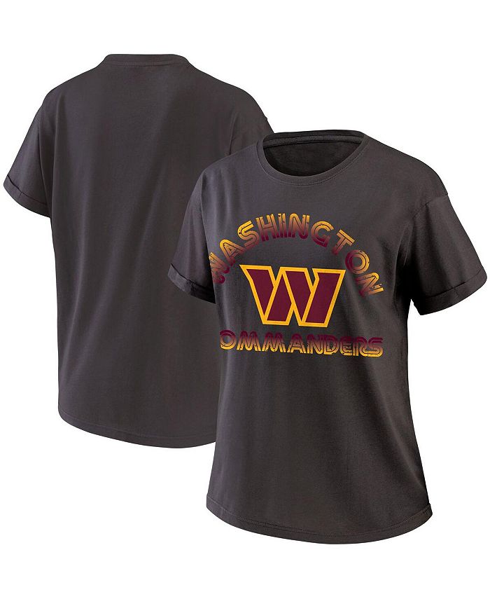 Women's Charcoal Washington Commanders Oversized Boyfriend T-shirt