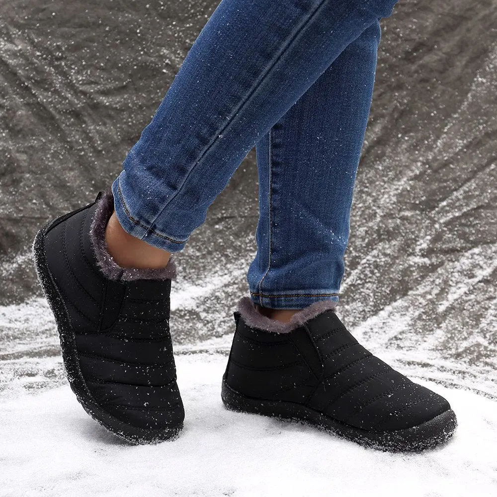 Warm Lining Casual Winter Waterproof Slip On Ankle Snow Boots