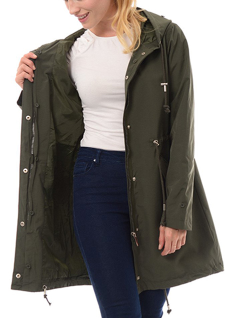 PARKA 2IN1 JACKET GREEN WITH WHITE FUR
