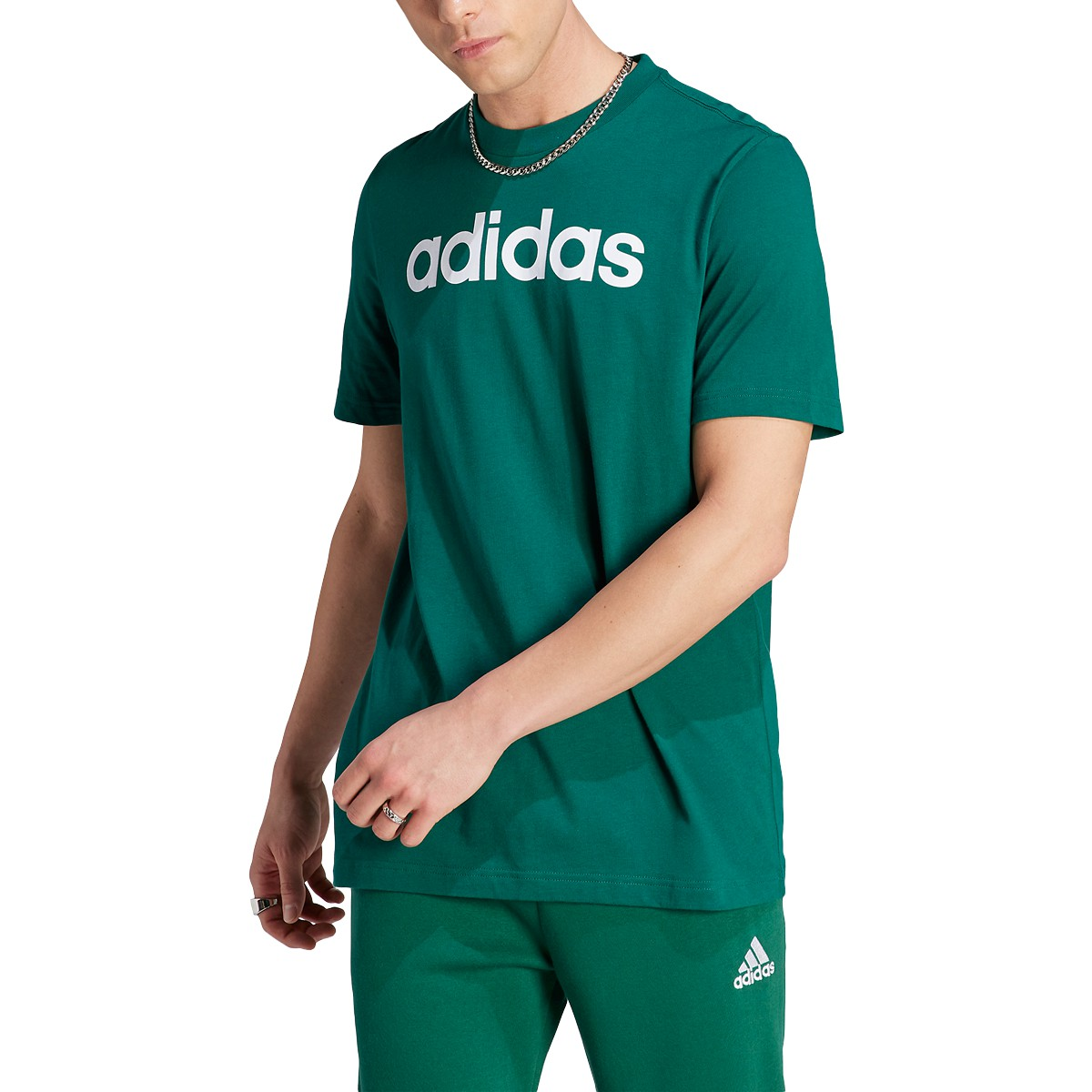 adidas Men's Essentials Single Jersey Linear Embroidered Logo T-Shirt