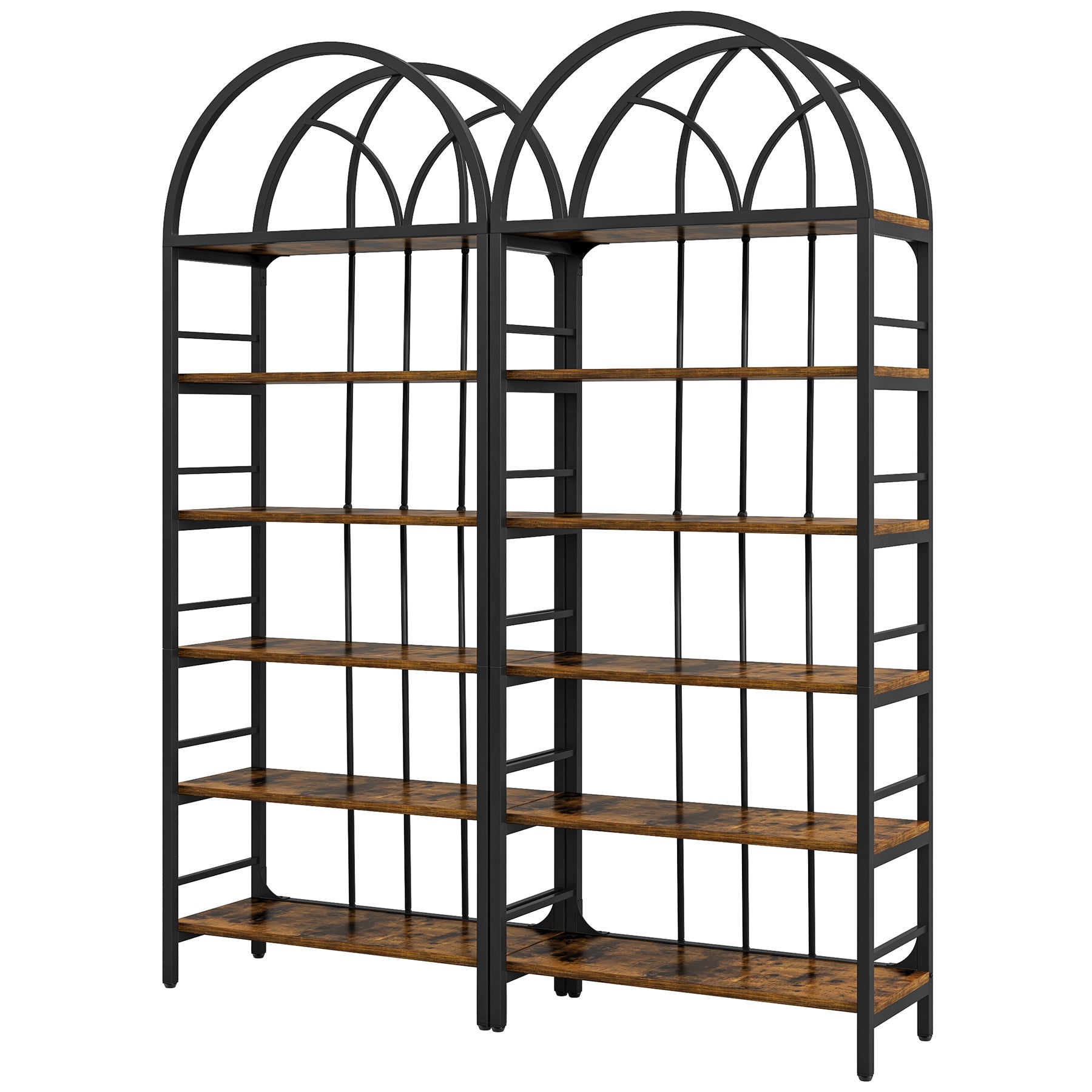 6-Tier Arched Bookshelf, 78.7