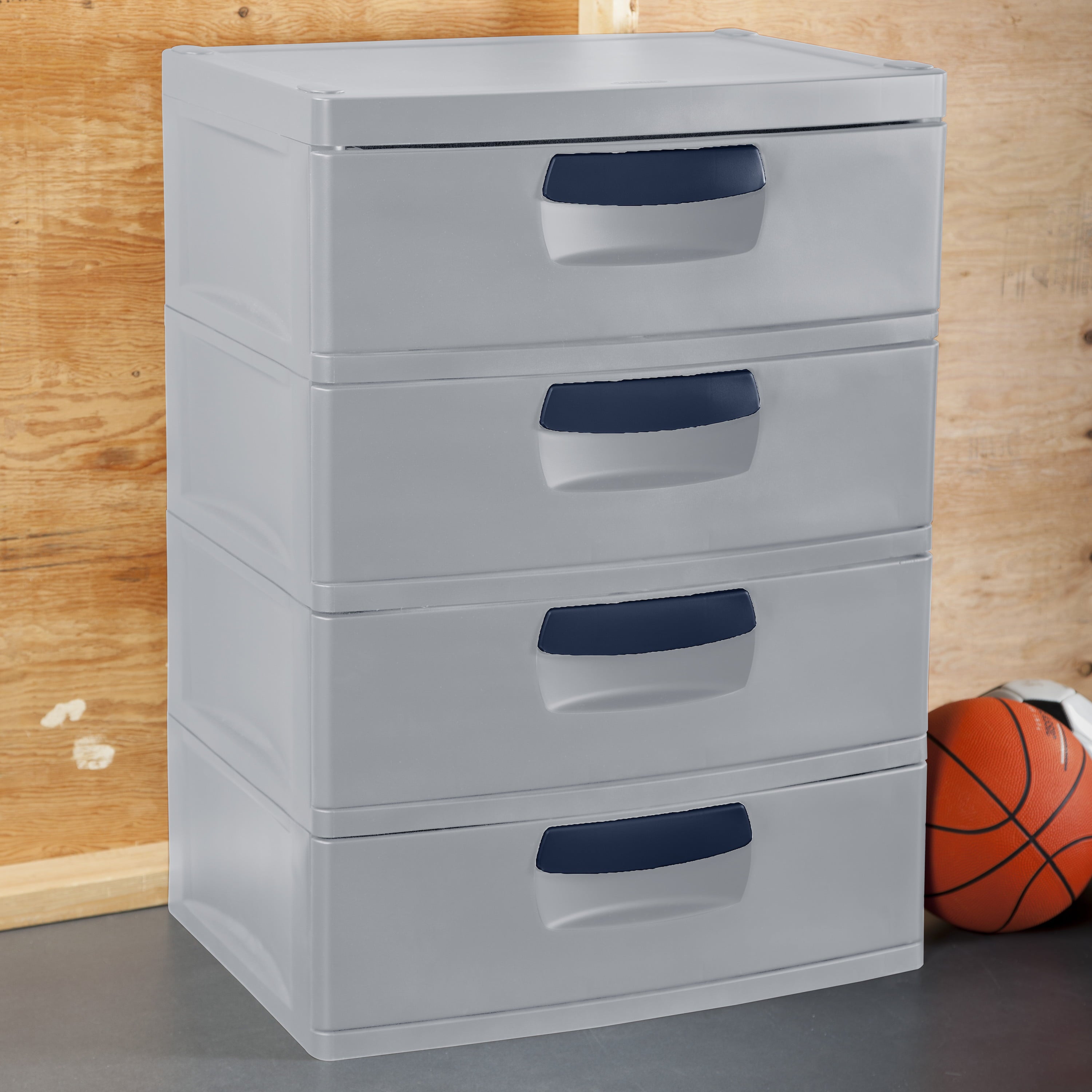 Sterilite 4 Drawer Unit Plastic, Cement Costa Shop