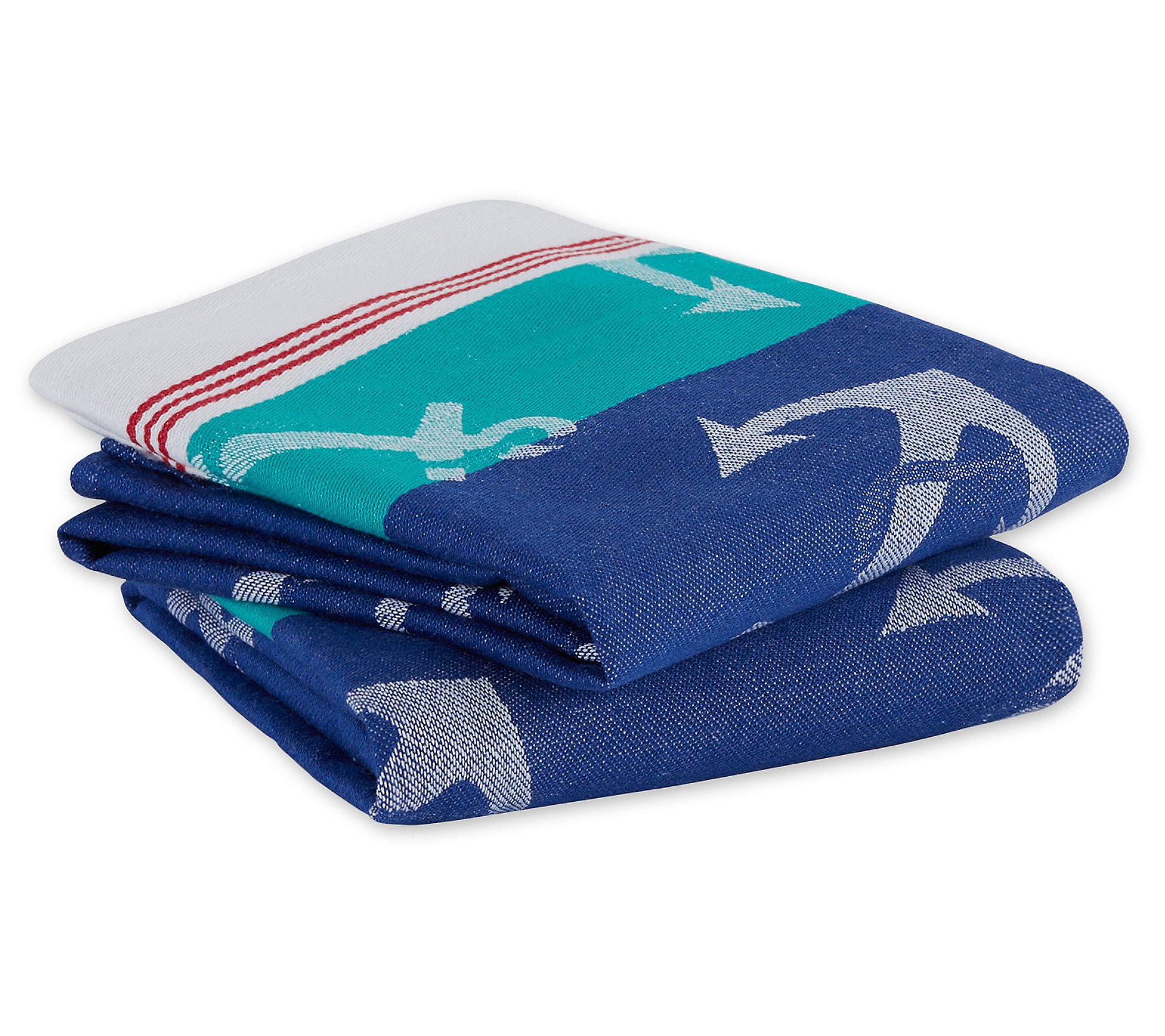 Design Imports Set of 2 Anchors Away Jacquard K itchen Towels