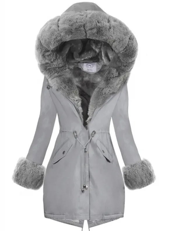 Gray parka coat