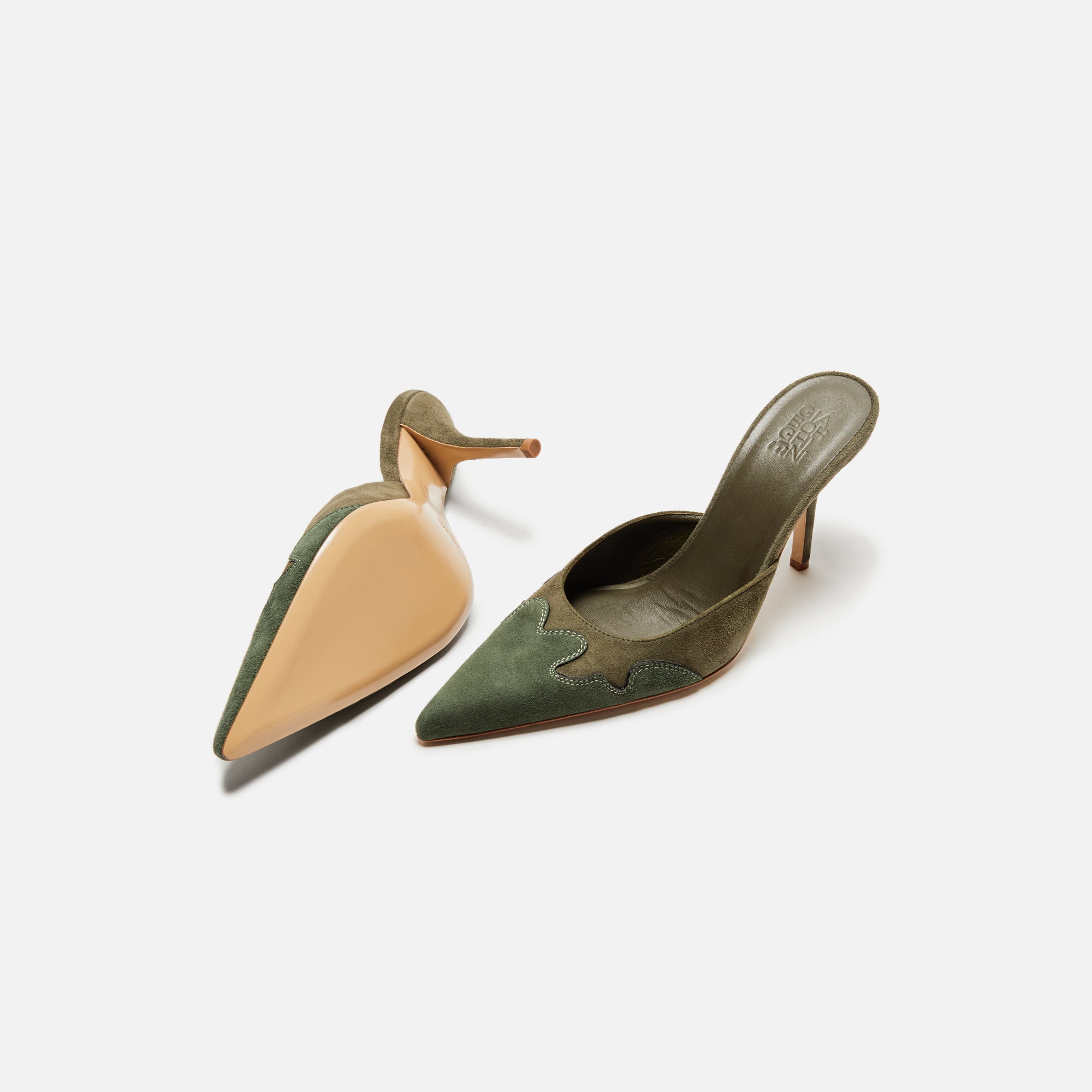 Gia Borghini x Miaou June Mule - Olive / Khaki