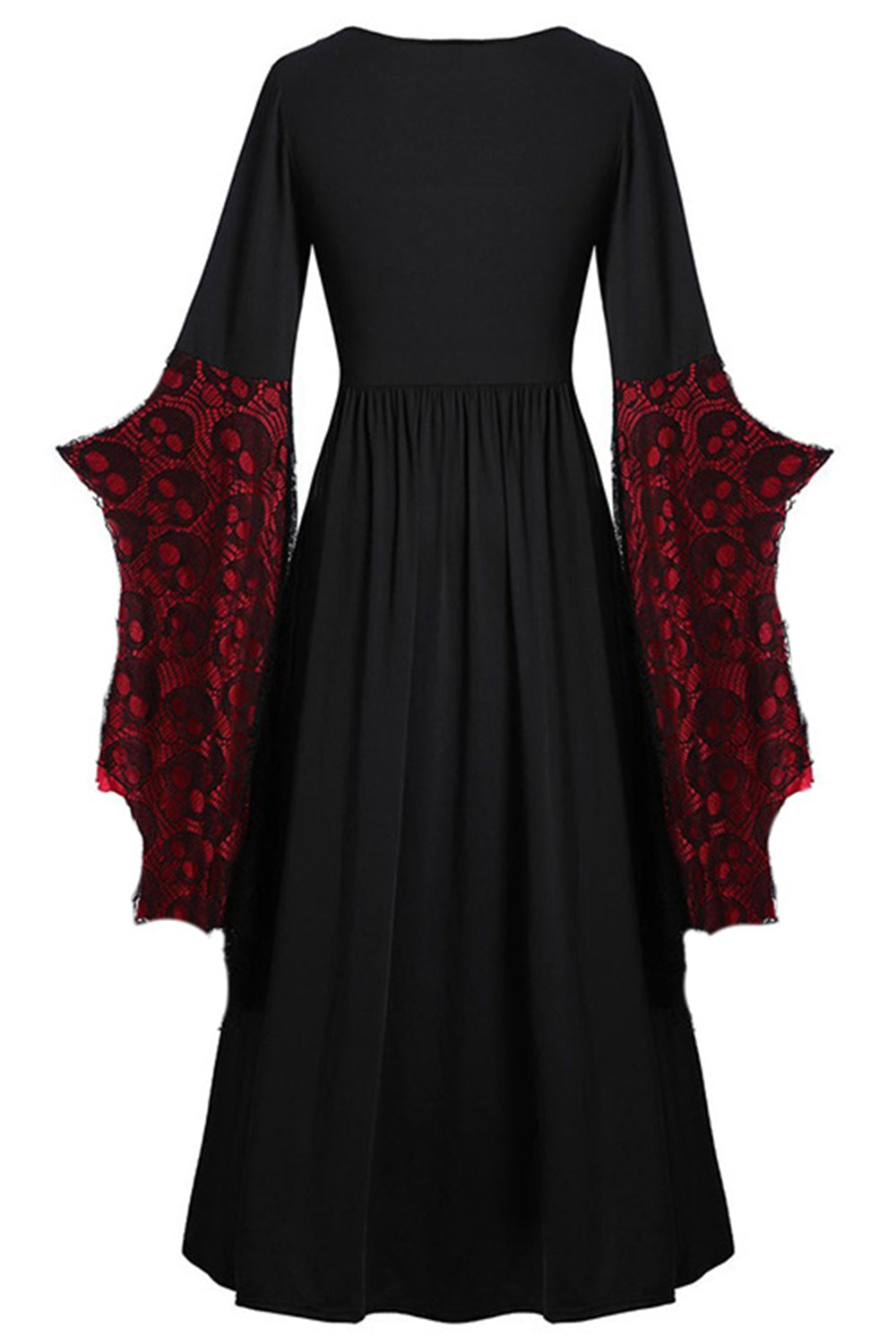 Black Long Sleeves Vintage Plus Size Halloween Dress