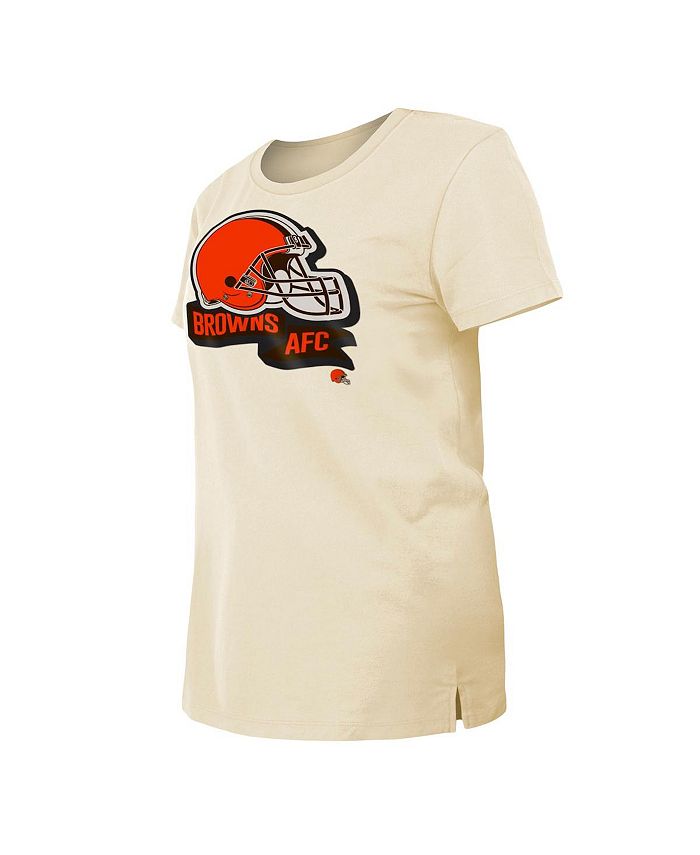 Women's Cream Cleveland Browns Chrome Sideline T-shirt