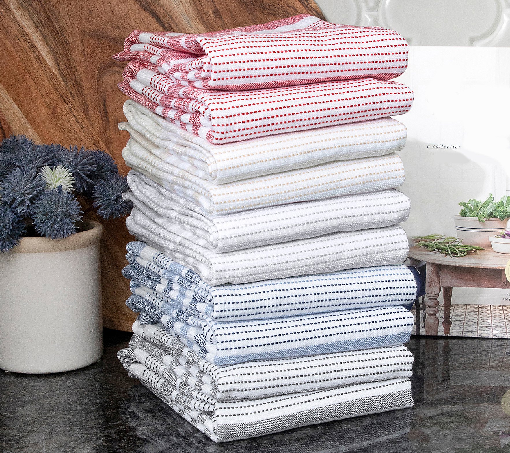 T-fal 2-Piece Dual Terry Stripe Kitchen Towel S et