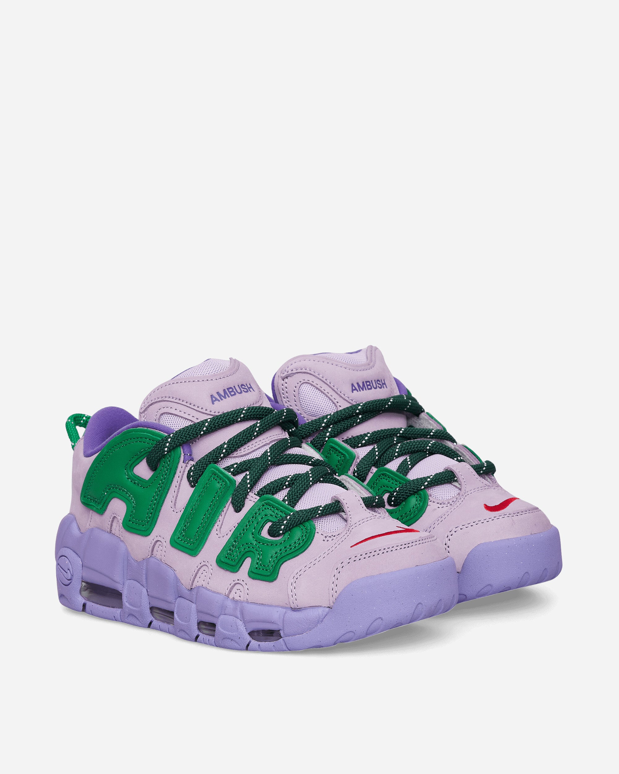 AMBUSH Air More Uptempo Low Sneakers Lilac / Apple Green