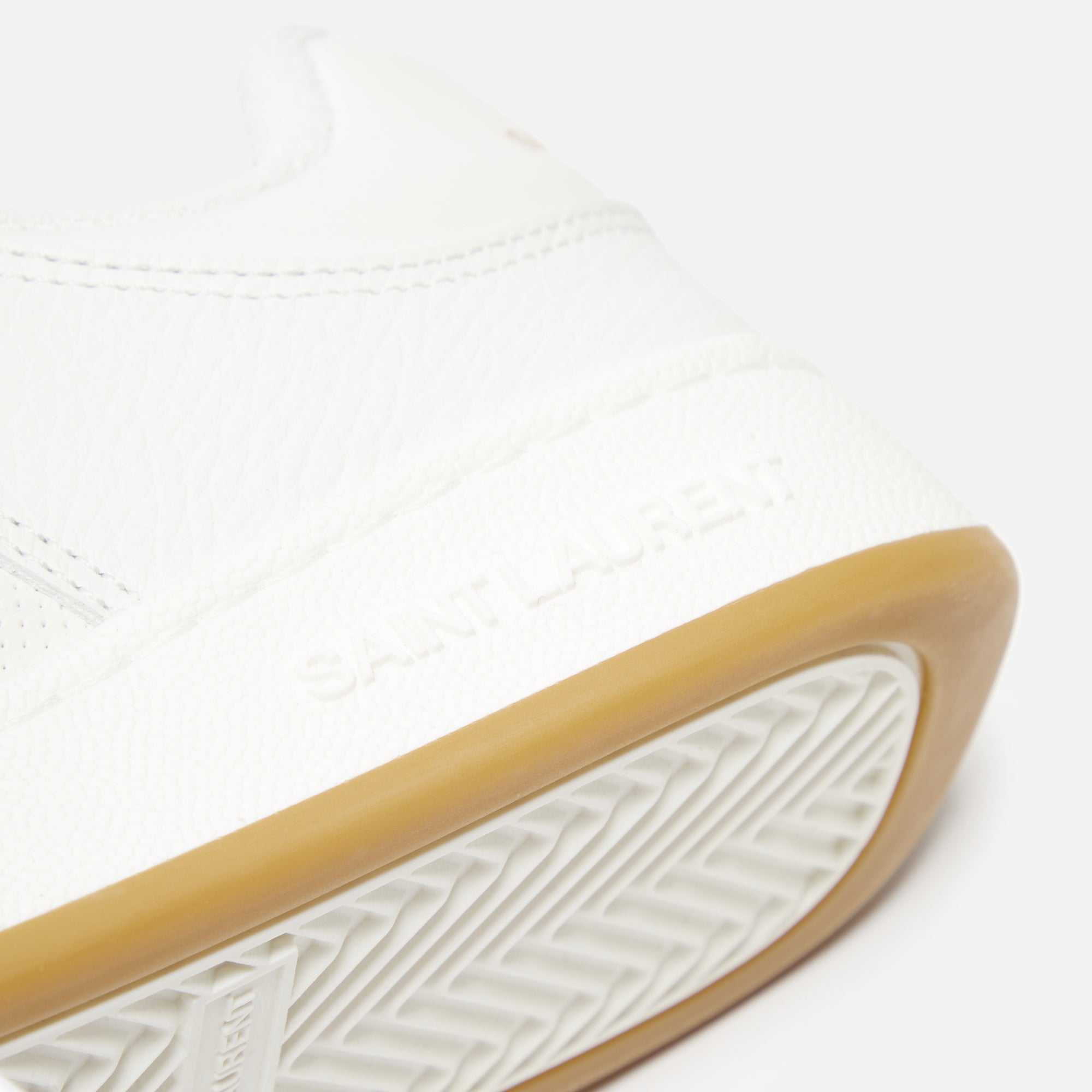 Saint Laurent SL61 Low Top Sneaker - Cuir Meridian Lisse / Blanc Opt