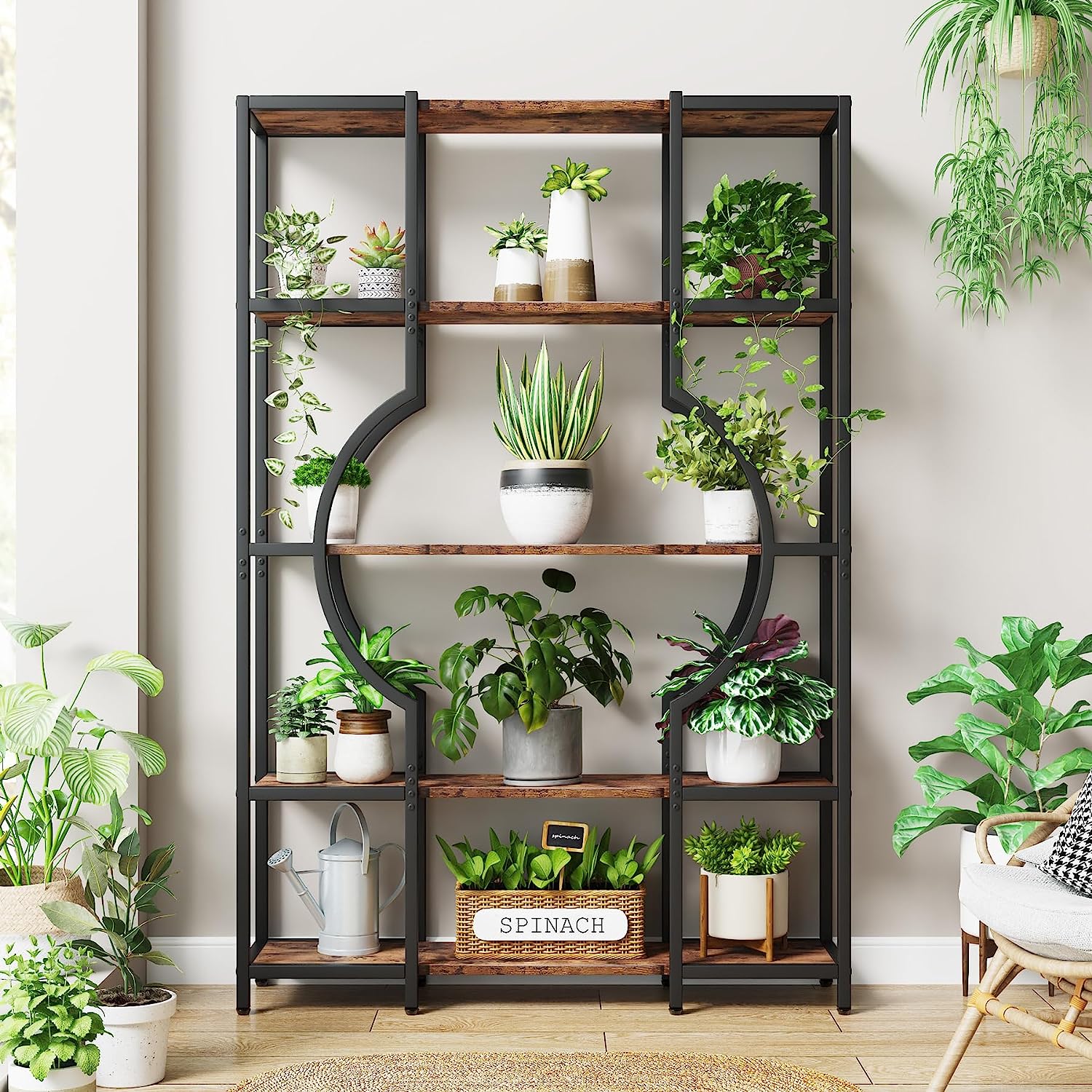 5-Tier Bookshelf, Industrial Bookcase Shelving Unit for Home Office