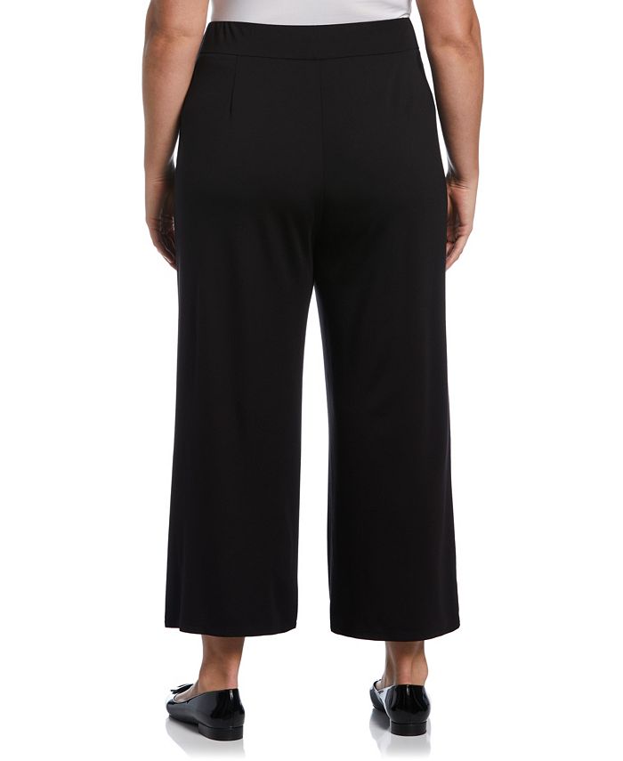 Plus Size Ponte Knit Pull-On Crop Pants
