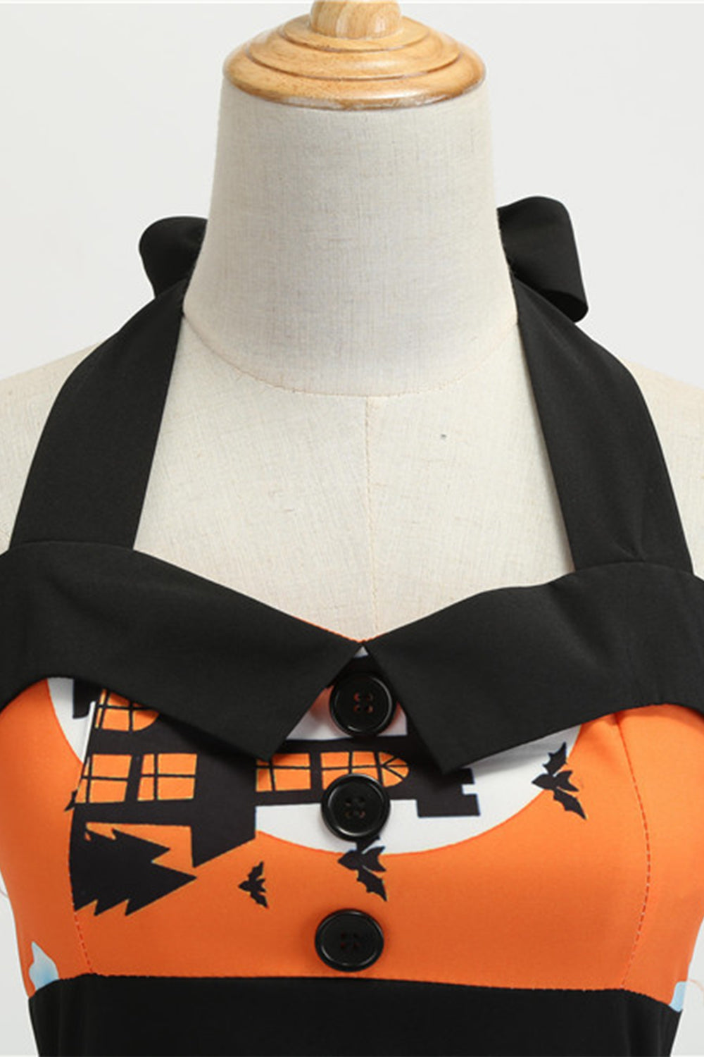 Orange Halter Halloween Vintage Dress