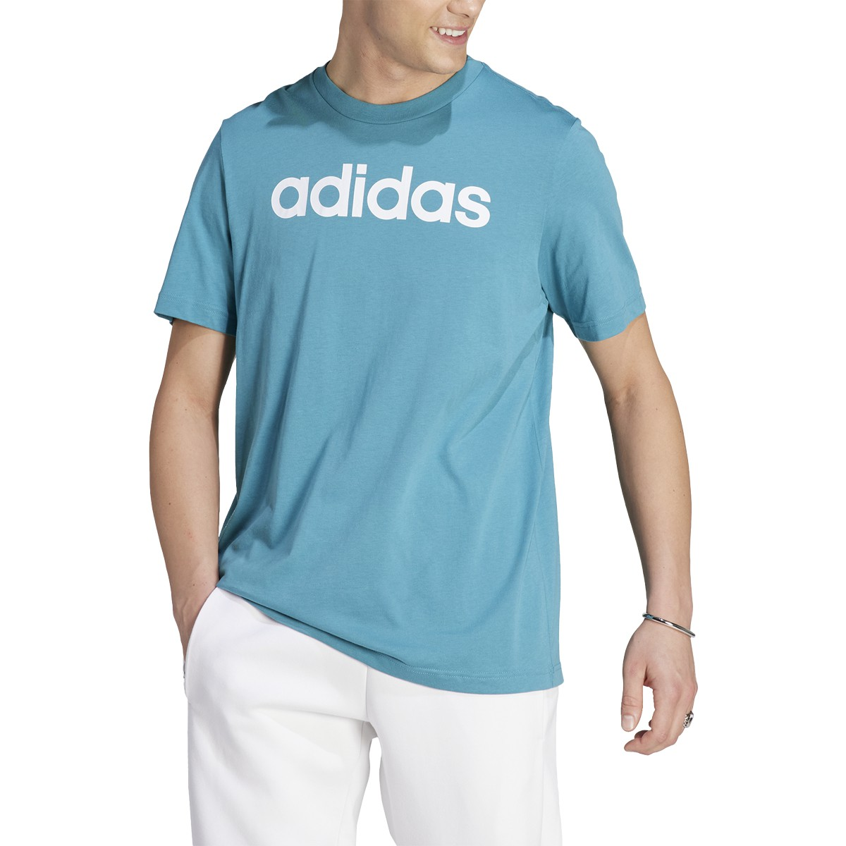 adidas Men's Essentials Single Jersey Linear Embroidered Logo T-Shirt