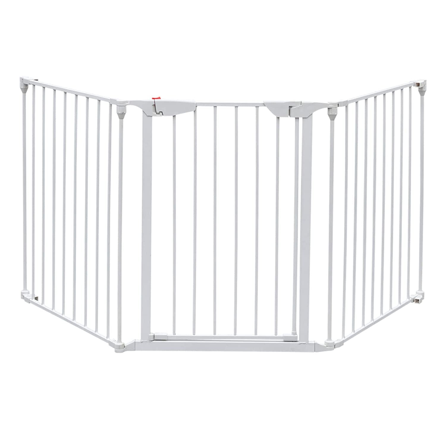 74-Inch Versatile Safety Gate Metal Baby Pet Gate Configurable Dog Barrier - Ideal for Wide Door Openings， Stairways， Doorways (25.39