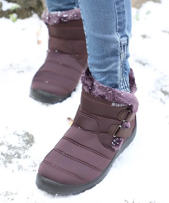 Coffee Strappy Snow Boot - Women