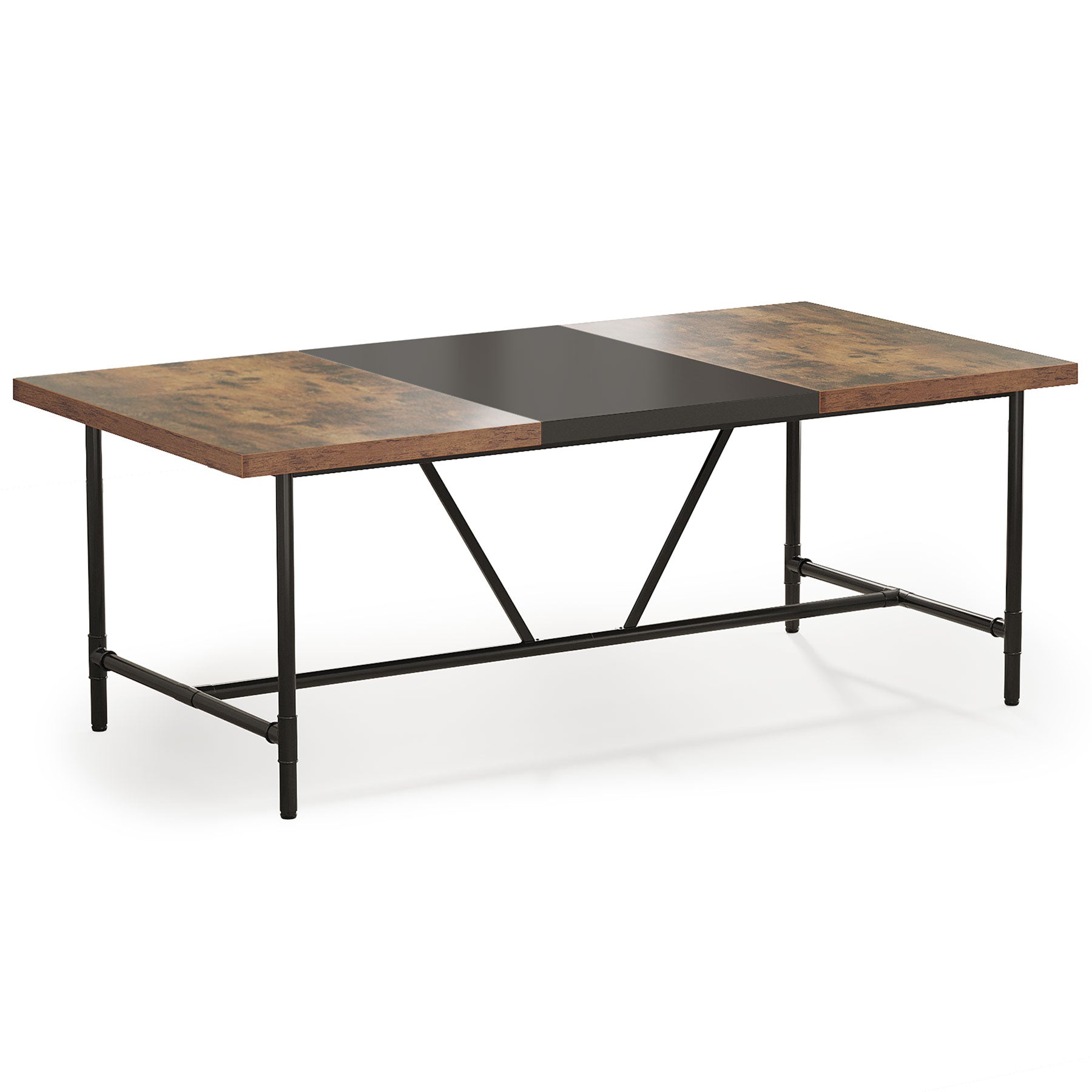 Rectangle Dining Table, Industrial Breakfast Dinner Table for 6-8 people