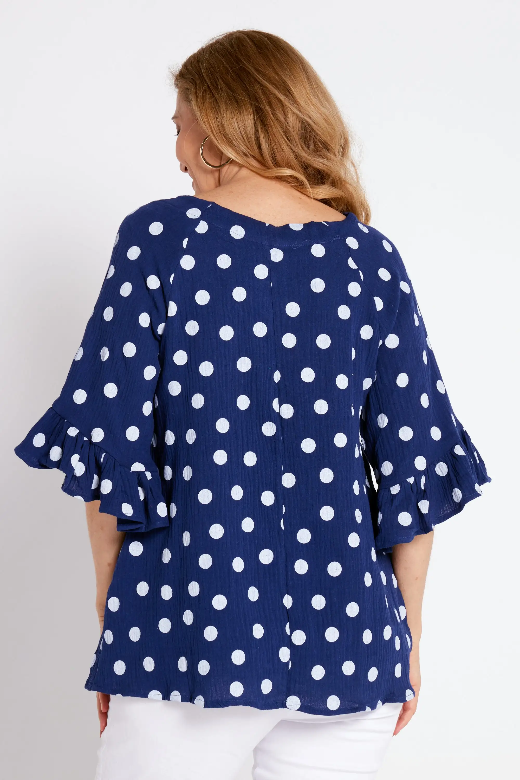 Samar Top - Navy Spot