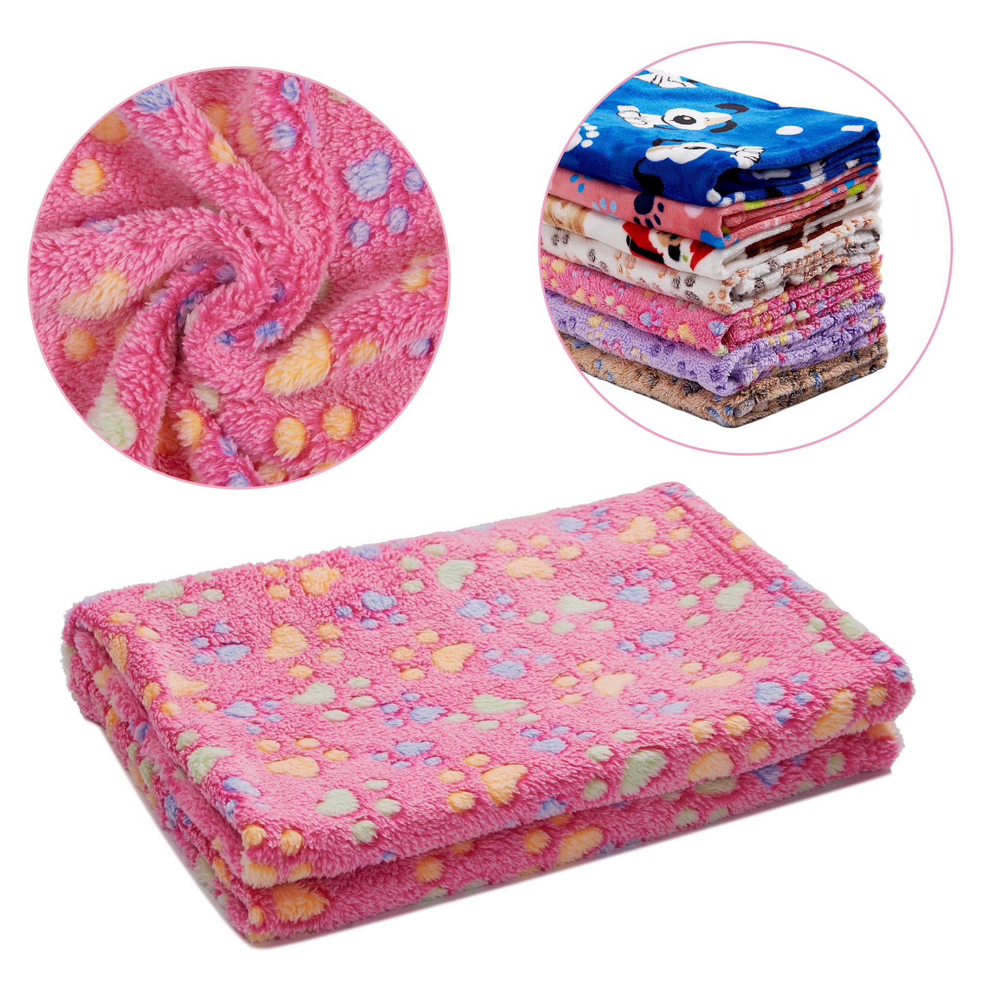 Puppy Sleeping Small Cats Bed Doggy Soft Warming Fleece Pet Dogs Blanket 104*76cm Pink #2