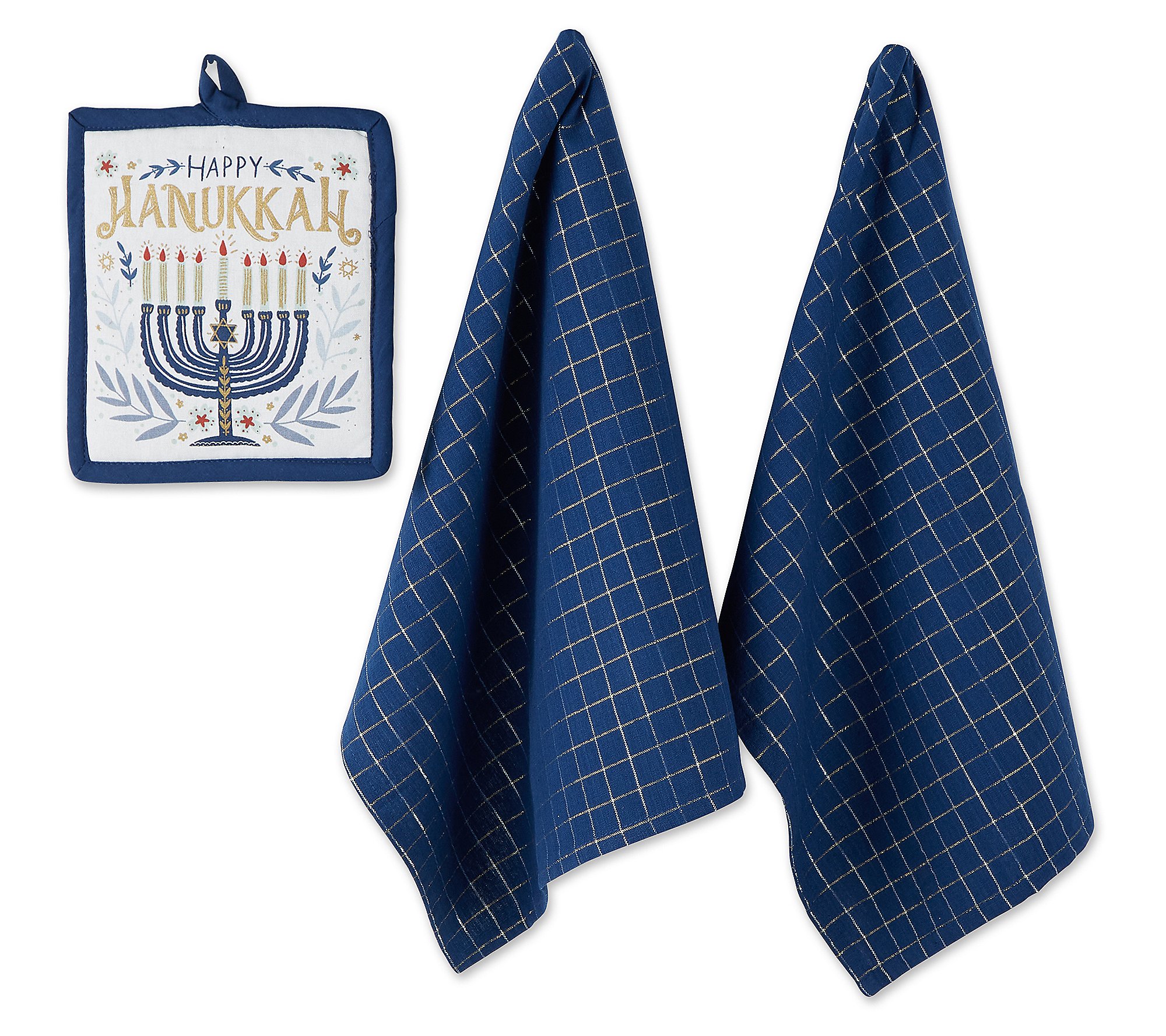 Design Imports Hanukkah Towel and Potholder Gift Set