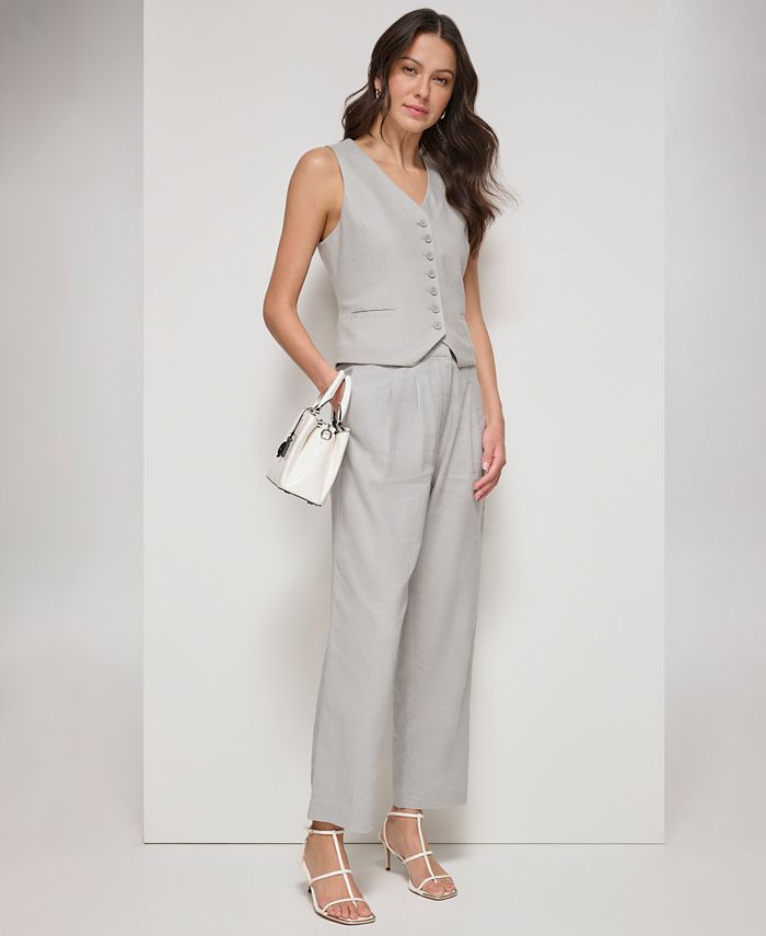 Women's Pleated Straight-Leg Pants