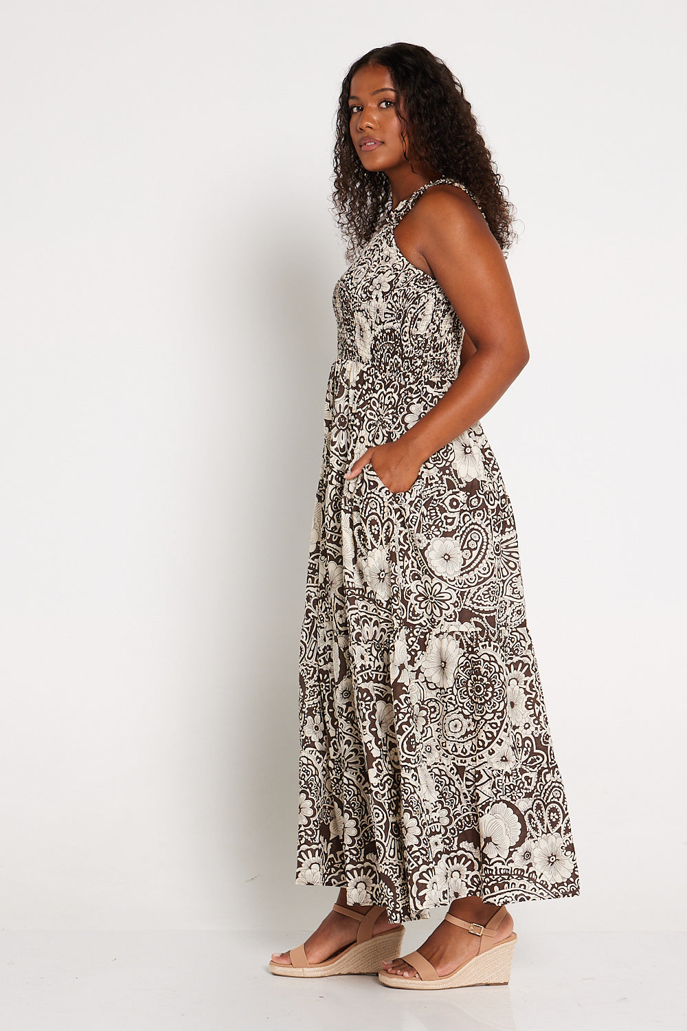 Freddie Dress - Mocha Paisley