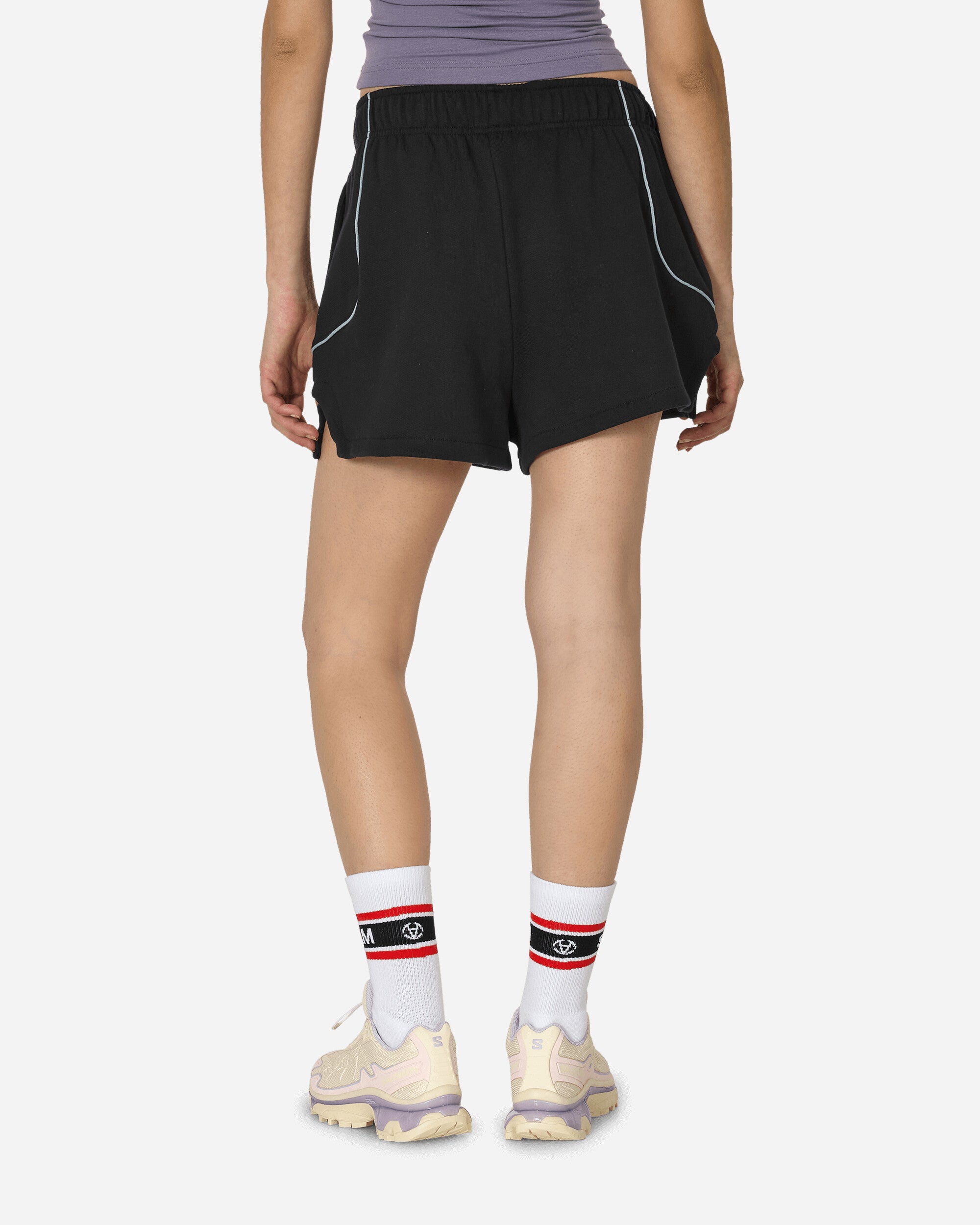 High-Waisted French Terry Shorts Black / Light Pumice