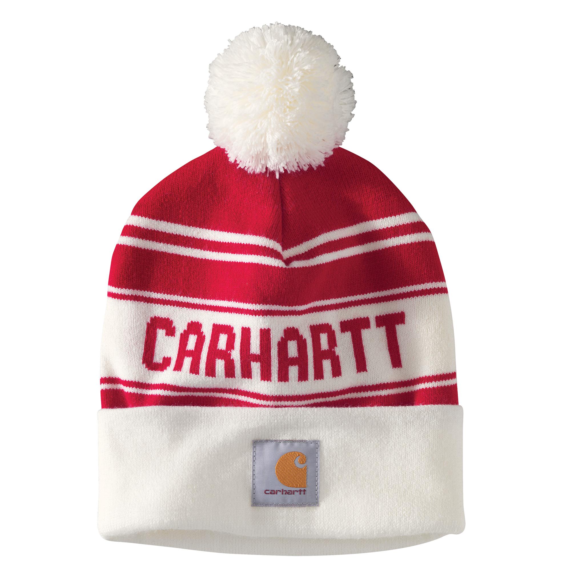 Carhartt Knit Pom Pom Cuffed Logo Beanie