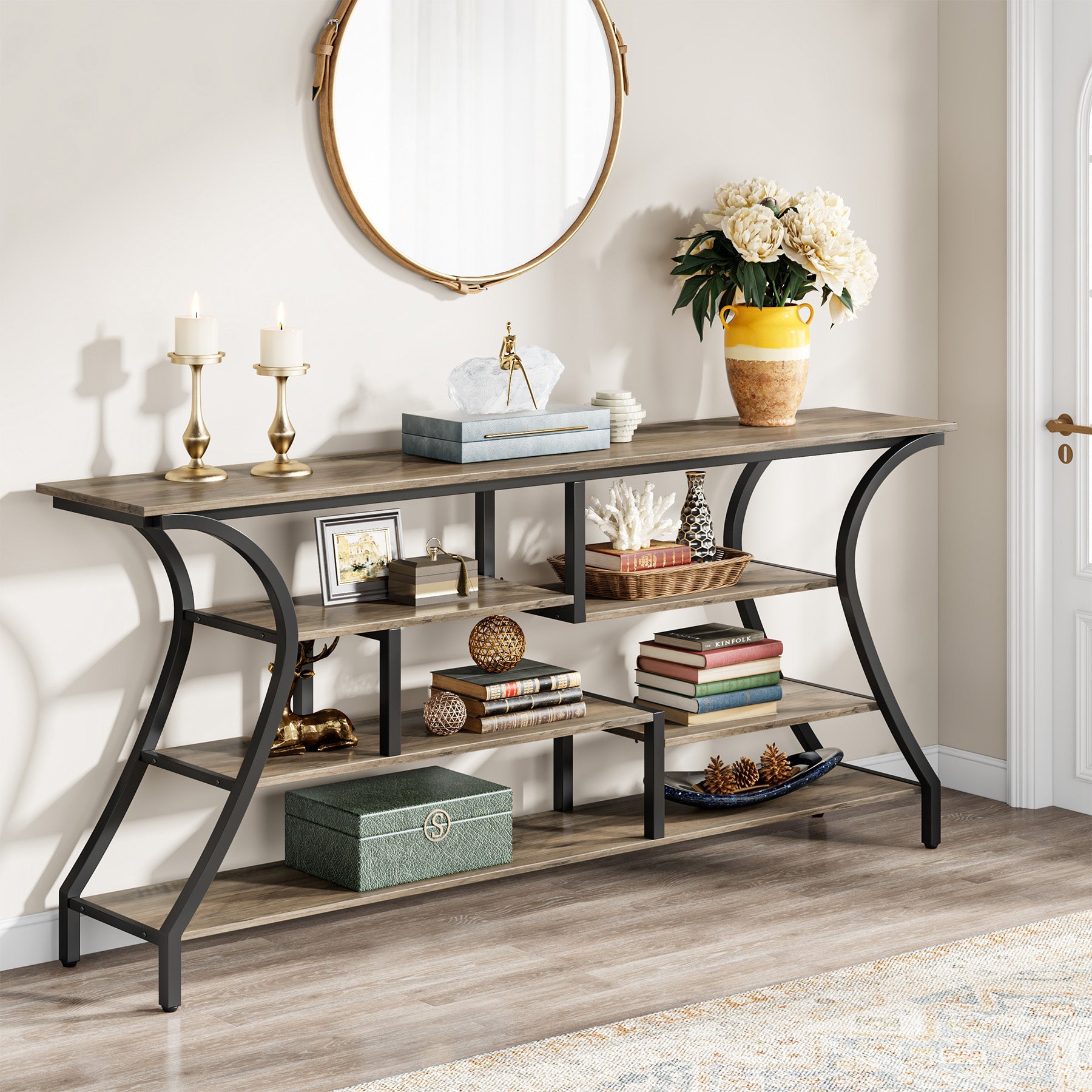 Industrial Console Table, 70.9