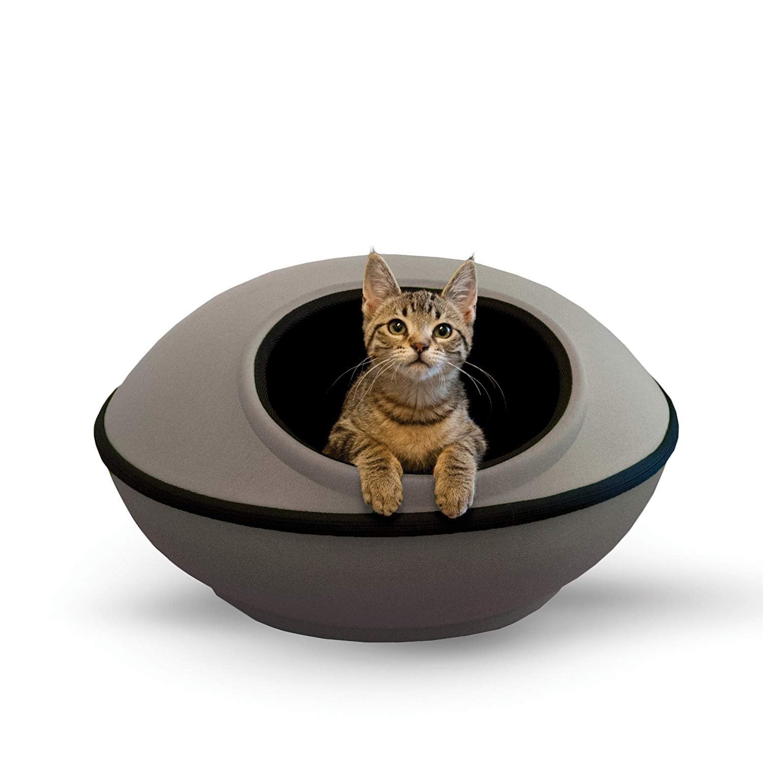 KandH Pet Products Mod Dream Pod Cat Bed， Gray/Black