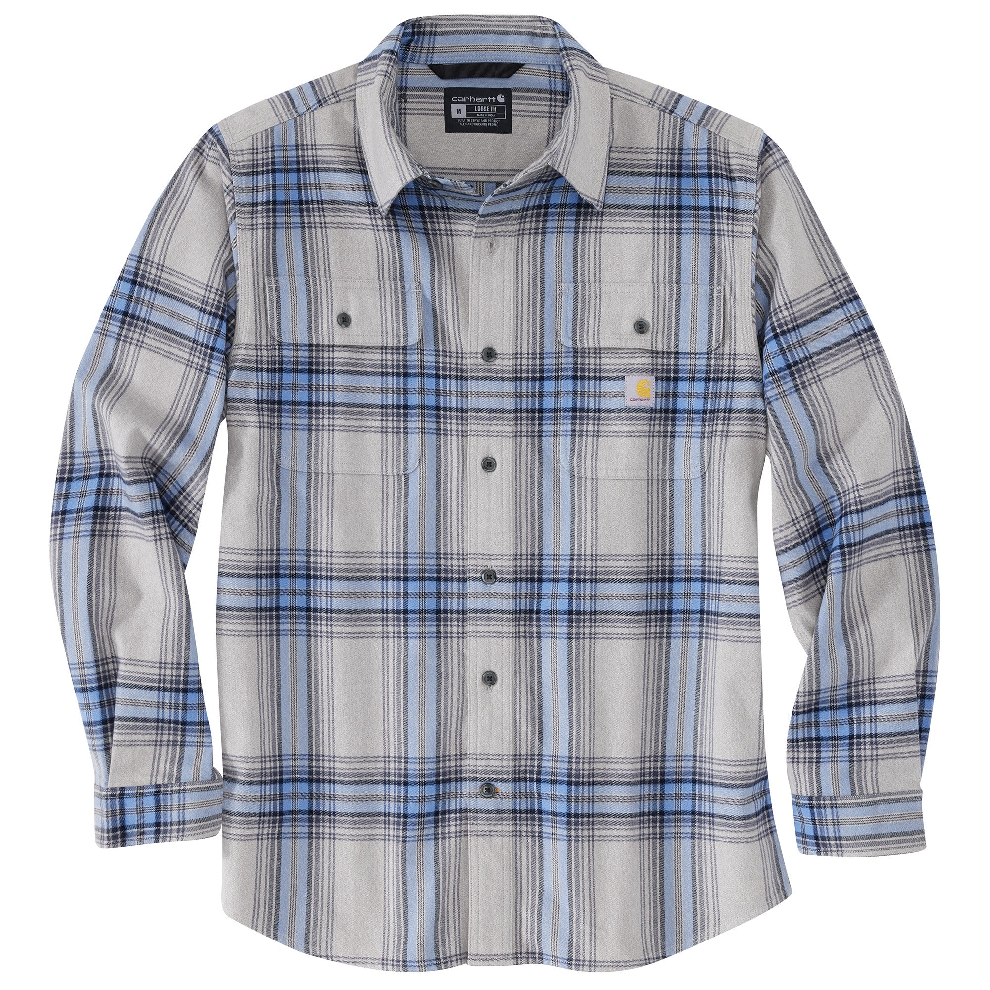 Carhartt Men's Loose Fit Heavyweight Button-Down Long Sleeve Flannel Plaid Shirt