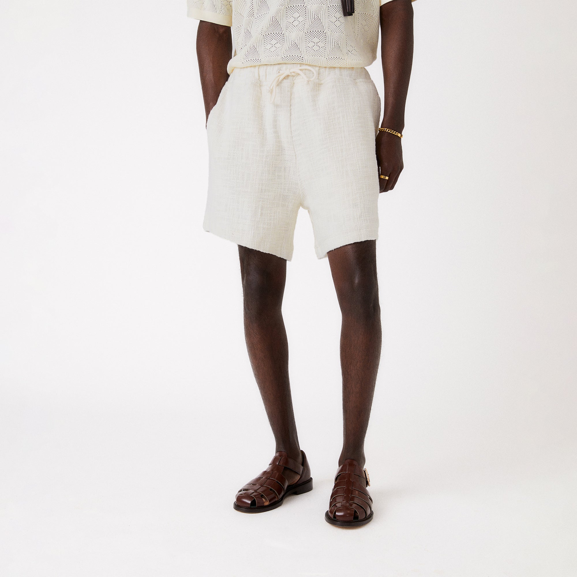 Kith Textured Cotton Active Short - Sandrift