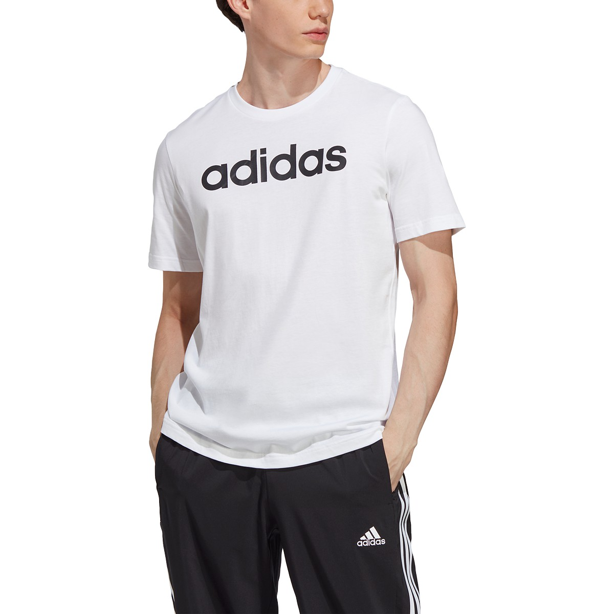 adidas Men's Essentials Single Jersey Linear Embroidered Logo T-Shirt