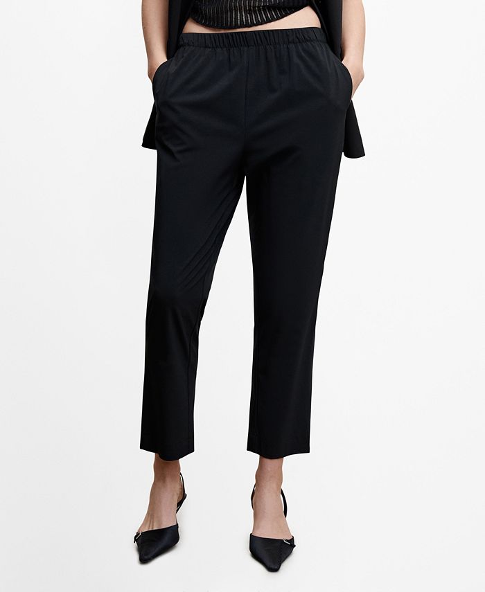 Women's Elastic Waisted Flowy Trousers