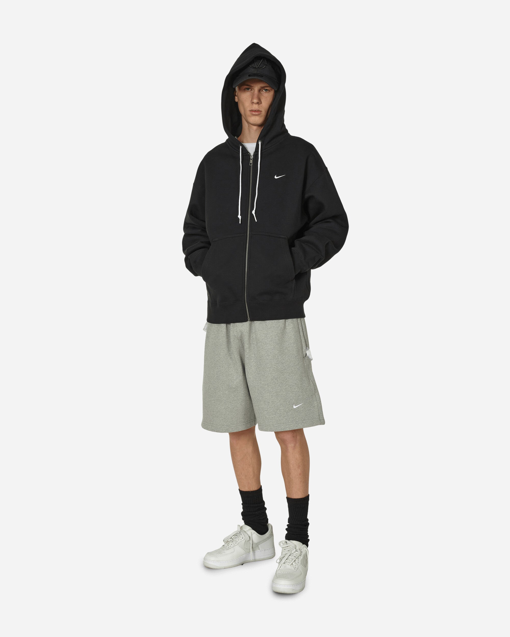 Solo Swoosh Full-Zip Hooded Sweatshirt Black