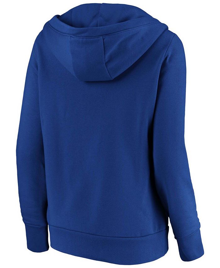 Plus Size Royal Texas Rangers Core Team Crossover V-Neck Pullover Hoodie