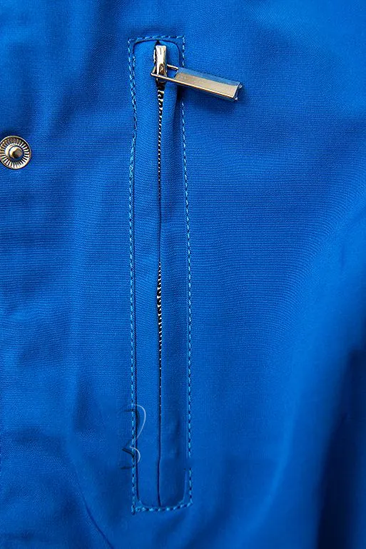 Faux fur blue parka coat