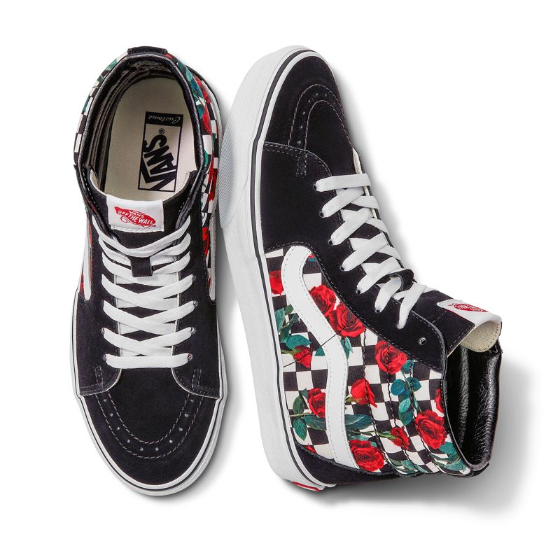 Customs Checkerboard Roses Sk8-Hi