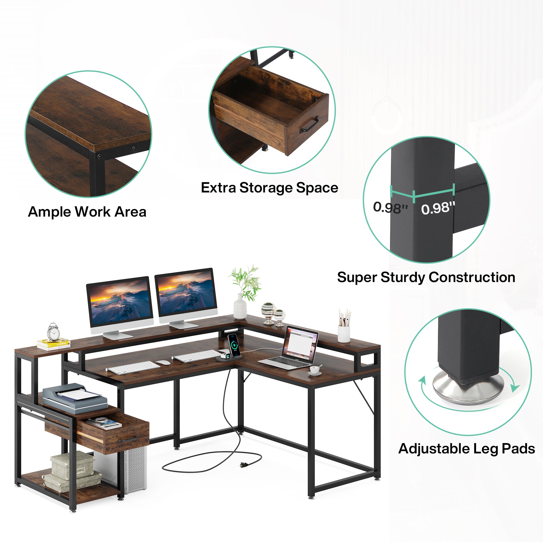 Reversible L-Shaped Desk, 68