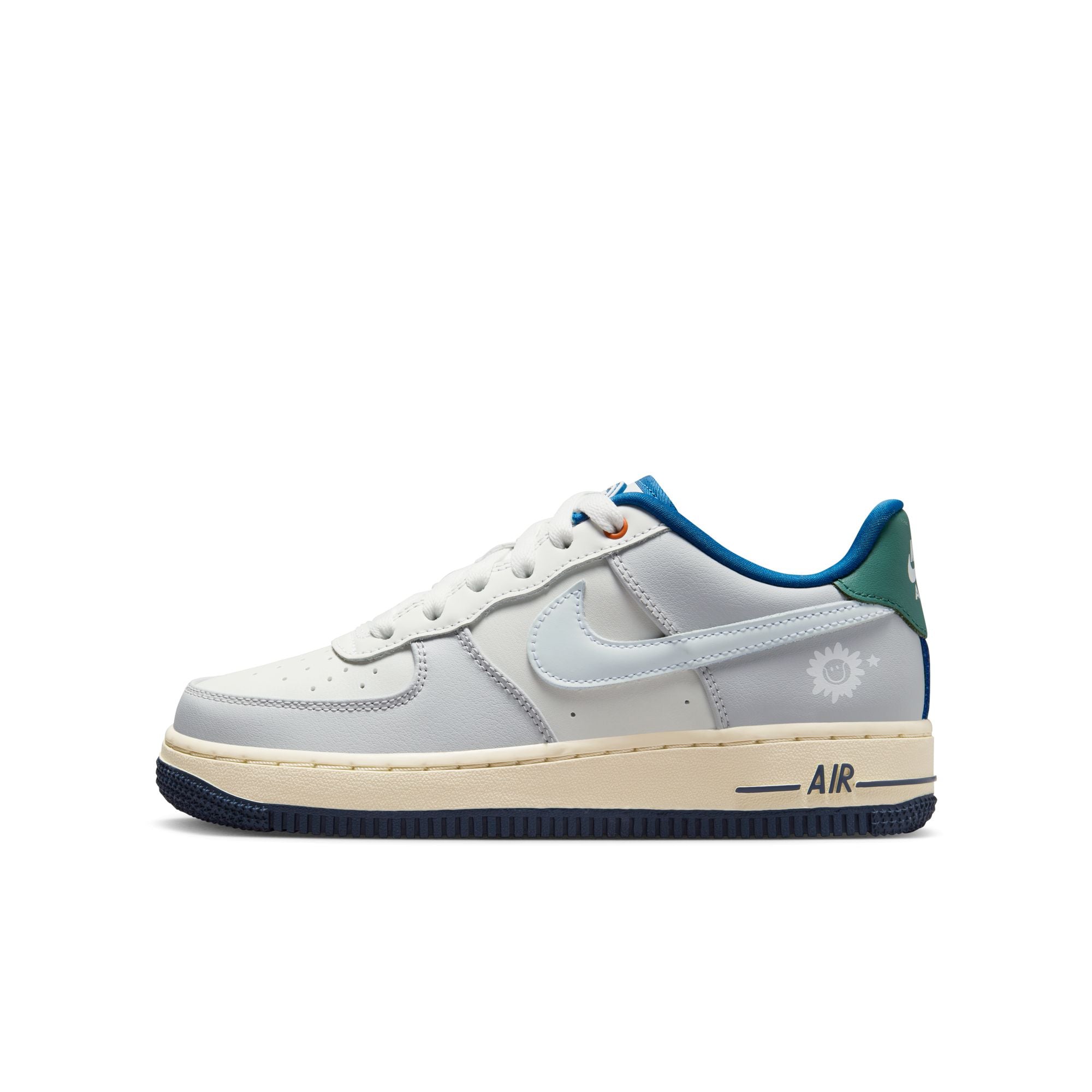 Grade School Nike Air force 1 GS Sail White Coconut Milk Thunder Blue HM3721-111