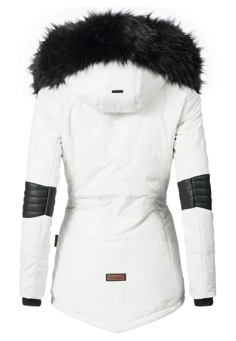 Winter short parka coat white