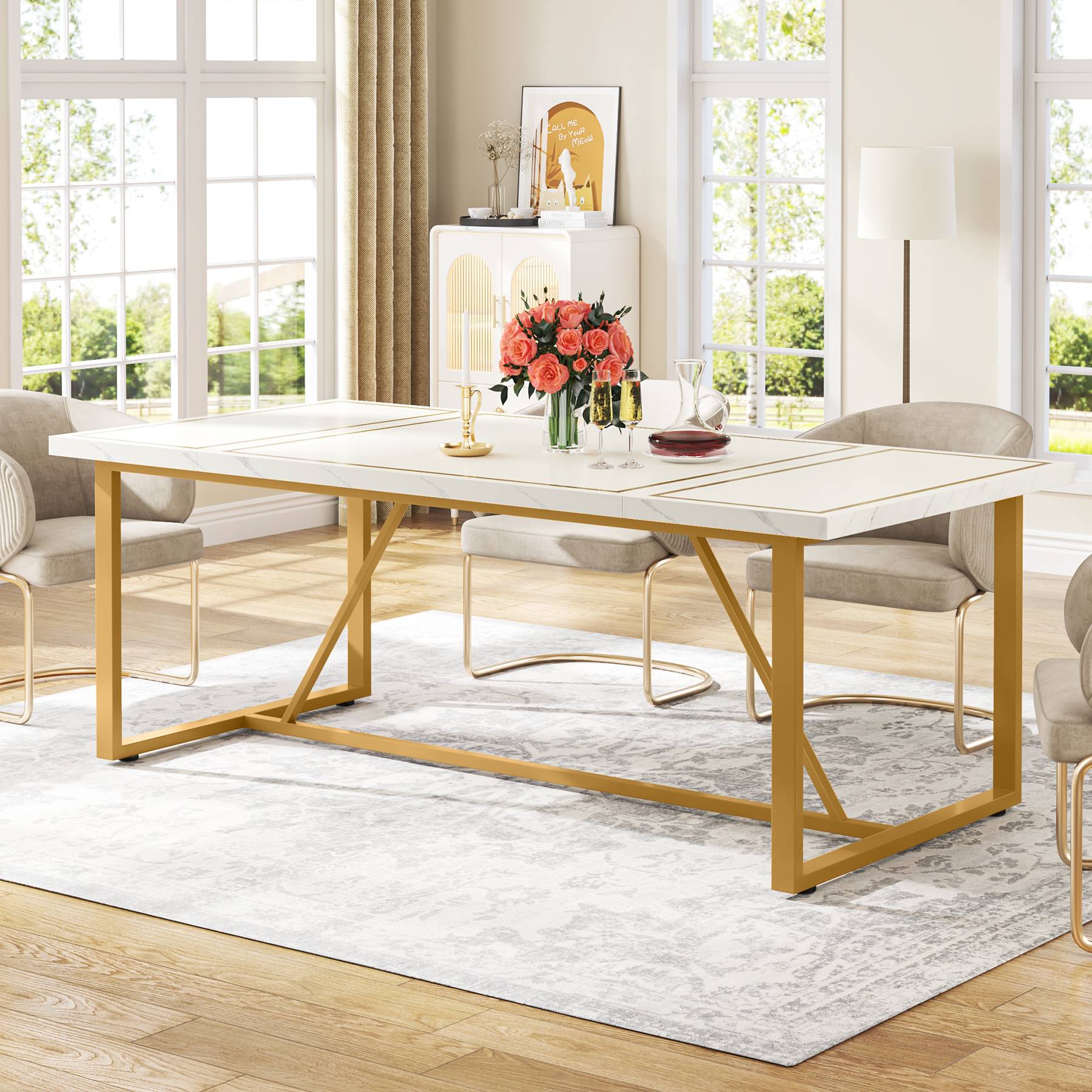 Modern Dining Table, 70.9