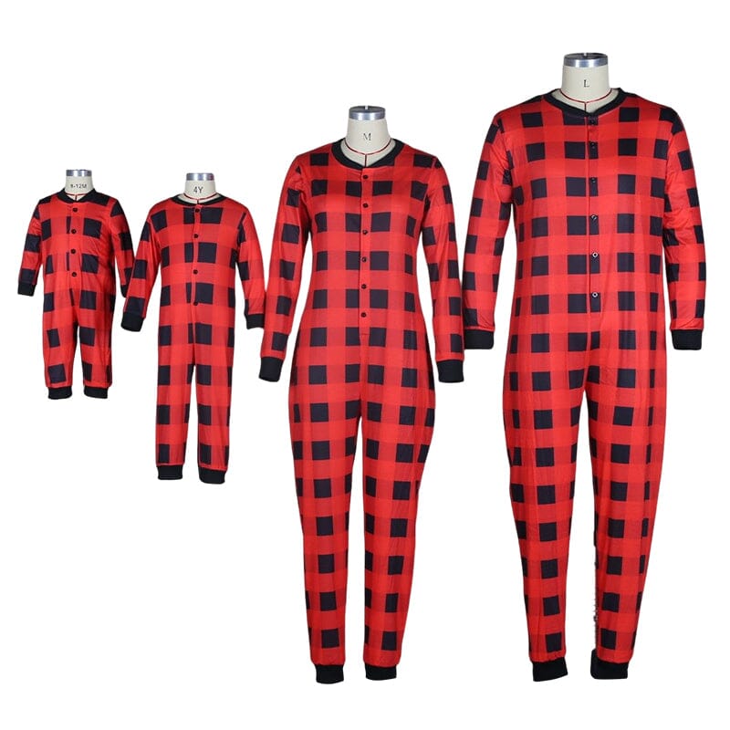 Plaid Home Pajamas Onesuit