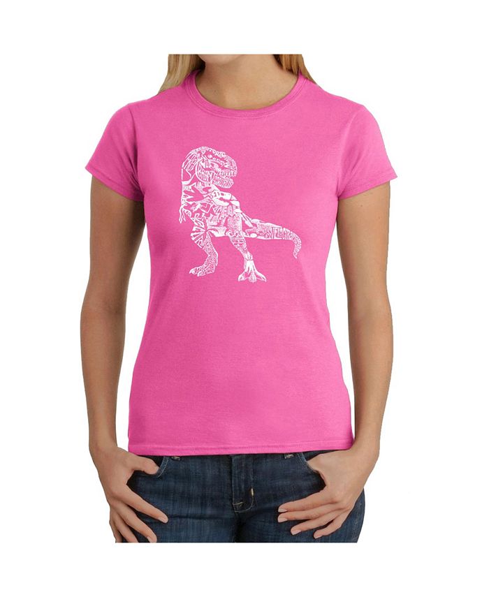 Women's Word Art T-Shirt - Dinosaur Words and Pictures