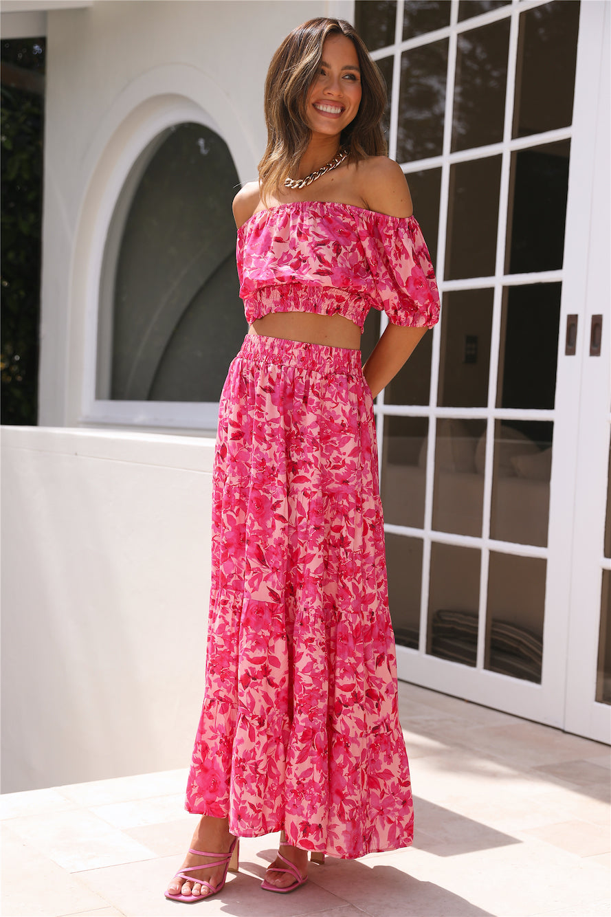 Summer Loving Girl Maxi Skirt Pink
