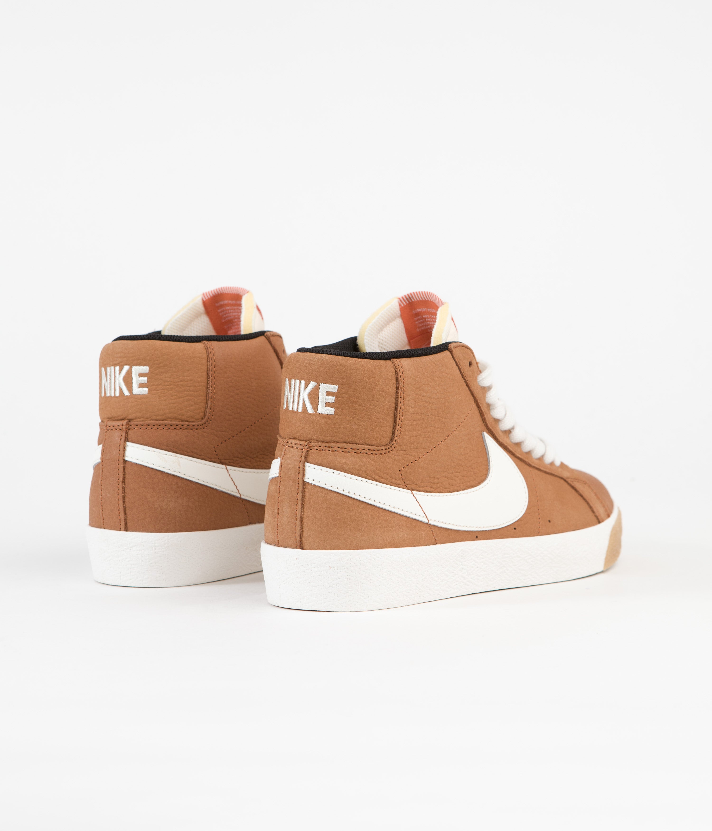 Nike SB Blazer Mid Orange Label Shoes - Dark Russet / Sail - Dark Russet - Black