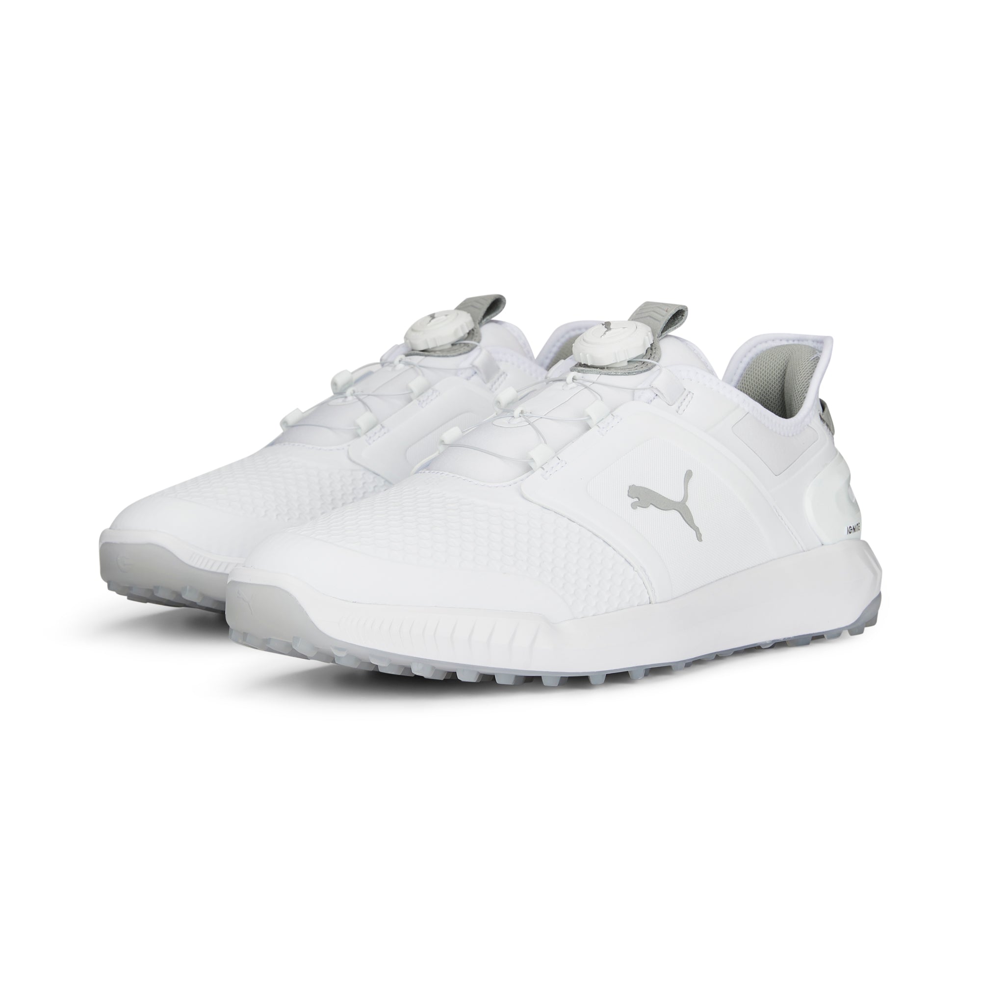 IGNITE ELEVATE DISC Spikeless Golf Shoes | Puma White / Puma Silver