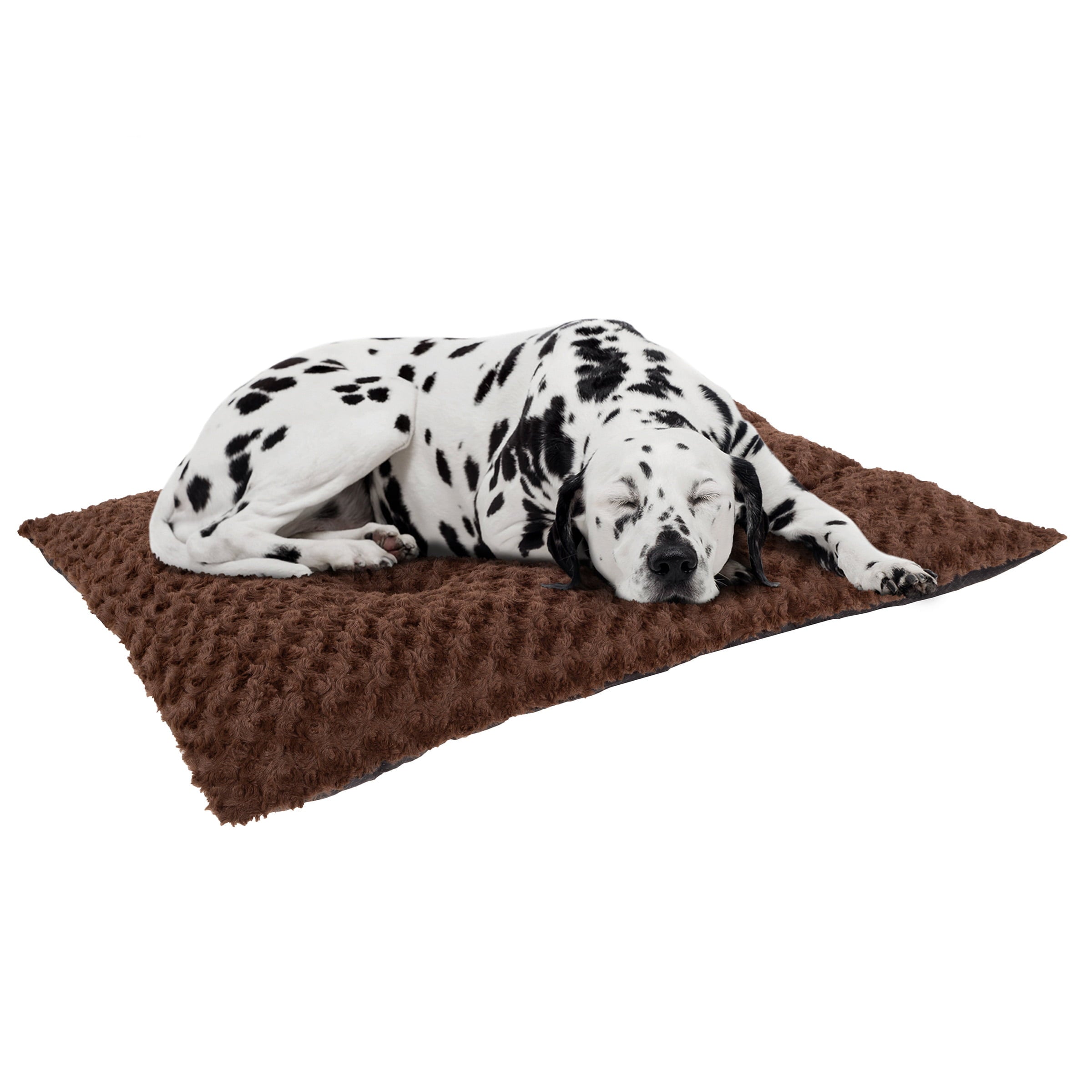 Dog Bed – 42x26 Large Pet Pillow and Crate Pad with Faux Fur Sleep Surface and Non-Slip Bottom – Machine Washable Dog Bed by PETMAKER (Brown)
