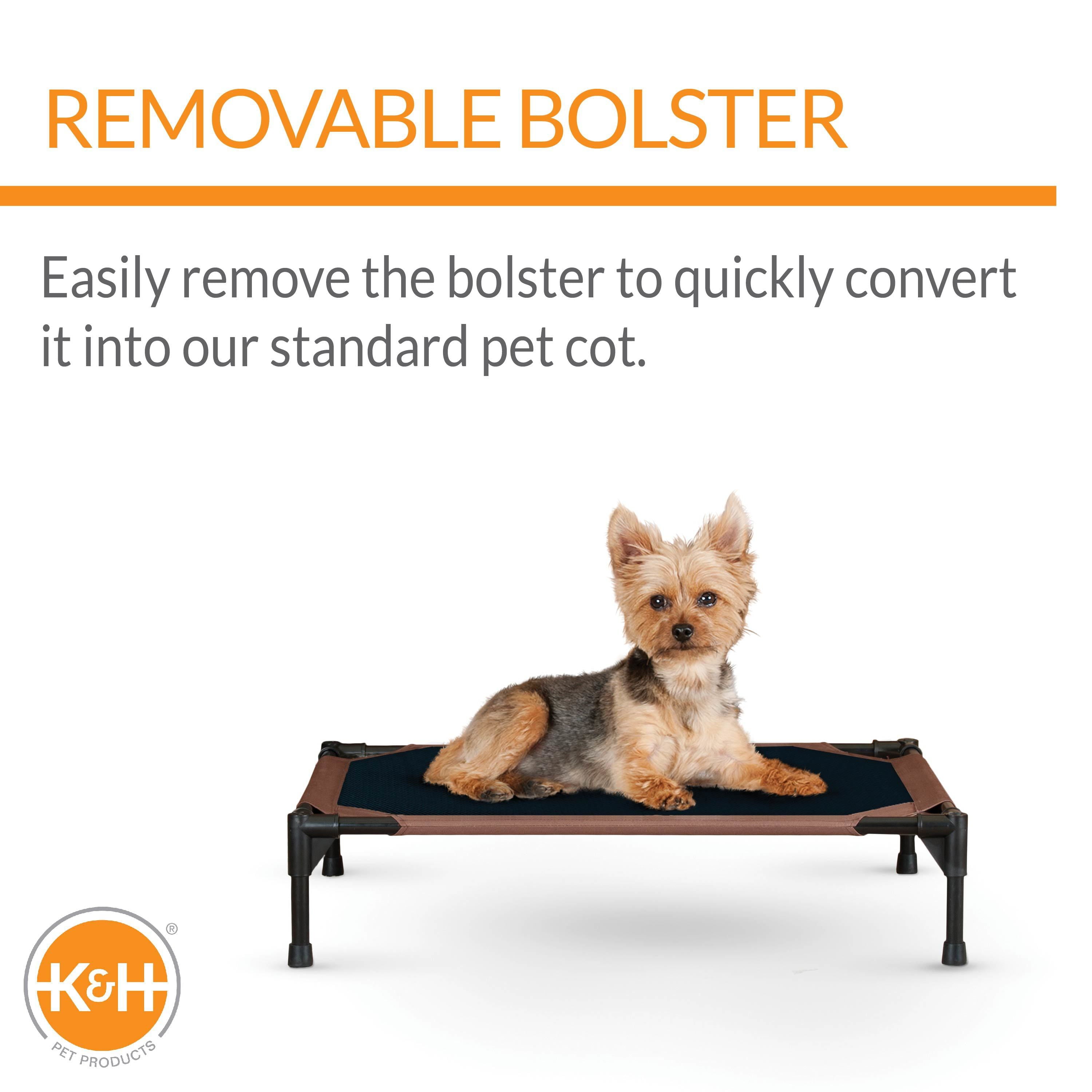 KandH Original Bolster Pet Cot Small Chocolate/Mesh 17