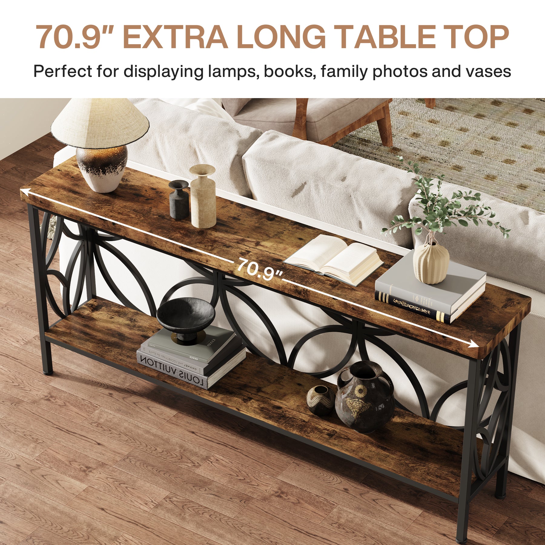 2-Tier Console Table, 70.9